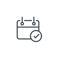 Icon of a calendar with a check mark